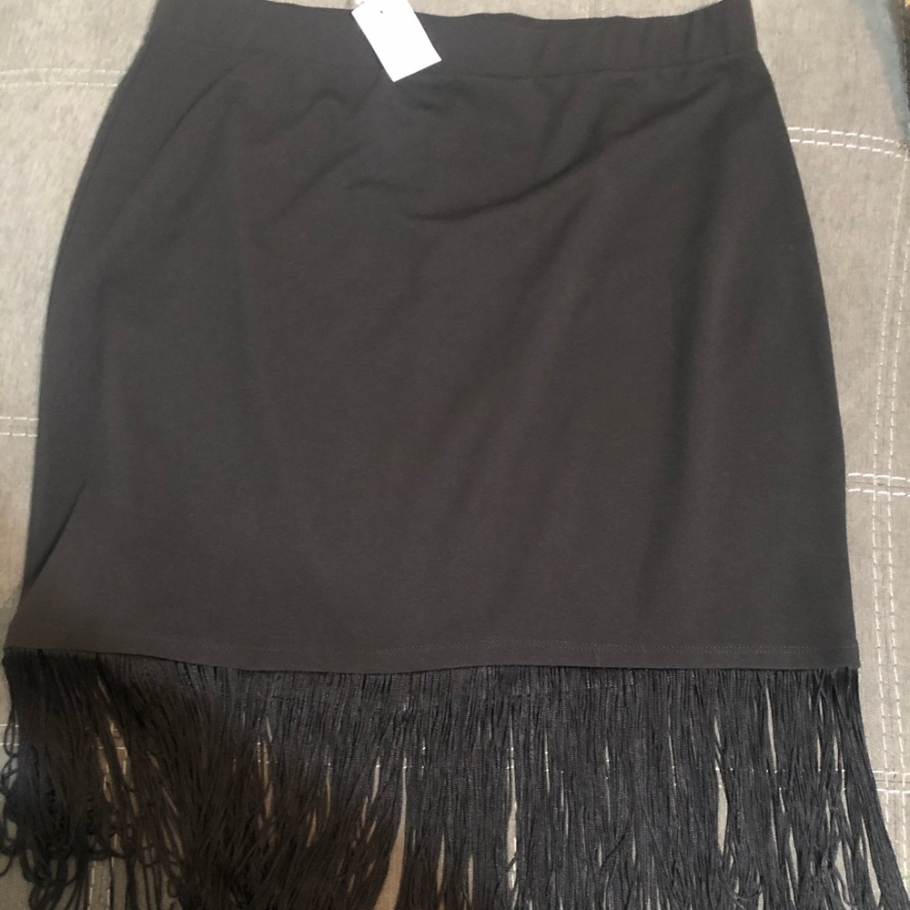 Ashley Stewart fringe skirt
